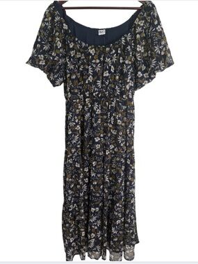 NWT Bila 77 Cottagecore Midi Moore Dress DC Graphite Size Large